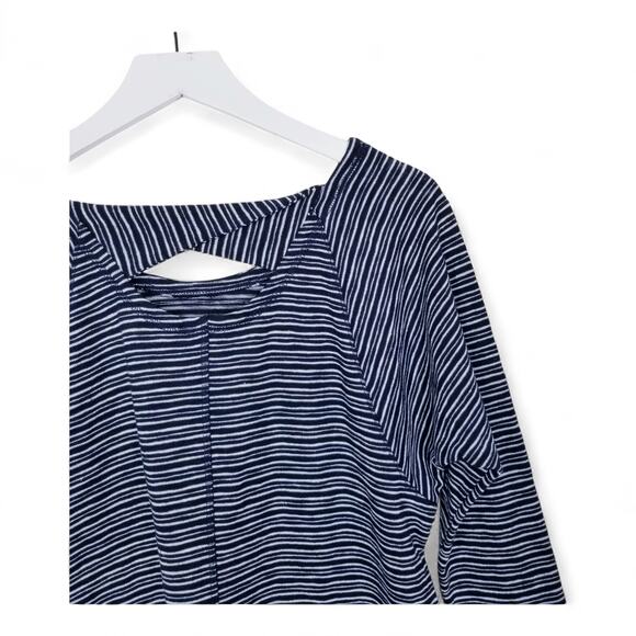 T by Talbots Striped Knit Dress Navy & White Sheath - Size Small - Picture 2 of 8